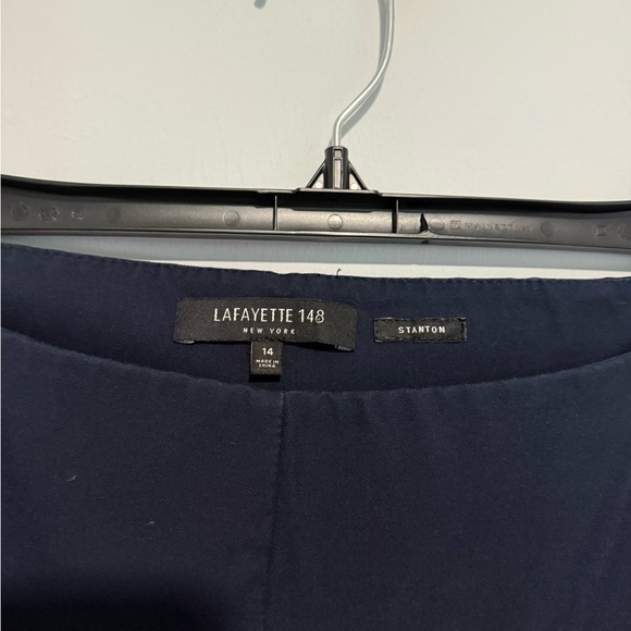 Lafayette 148  Stanton Slim Ankle Pants  Women's Navy Blue Size 14 Cropped - Picture 2 of 5